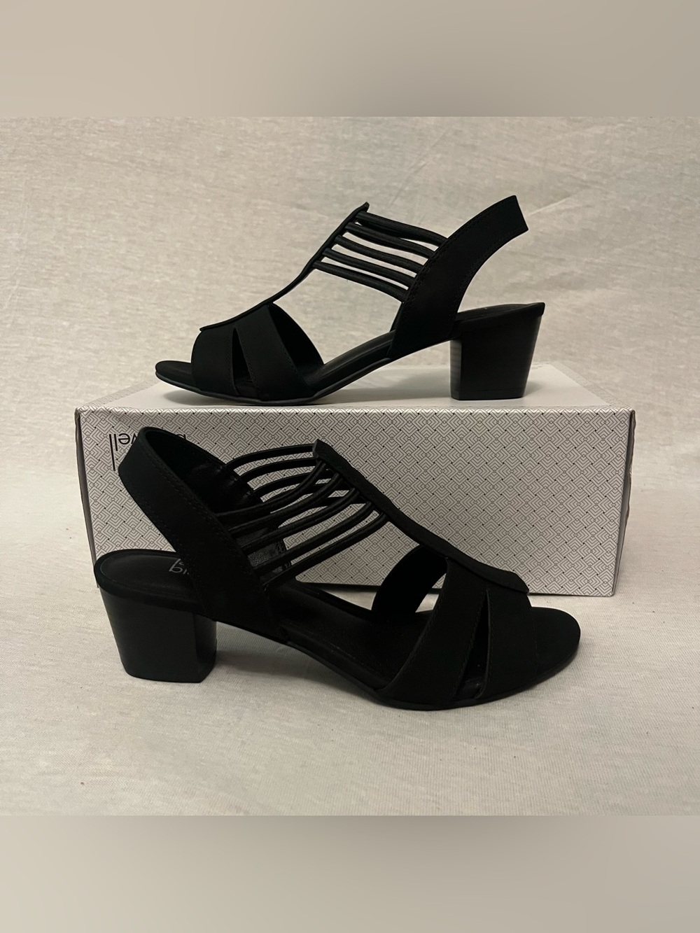 Lauren Blakwell Leanne Black Strappy Block Heel Sandals